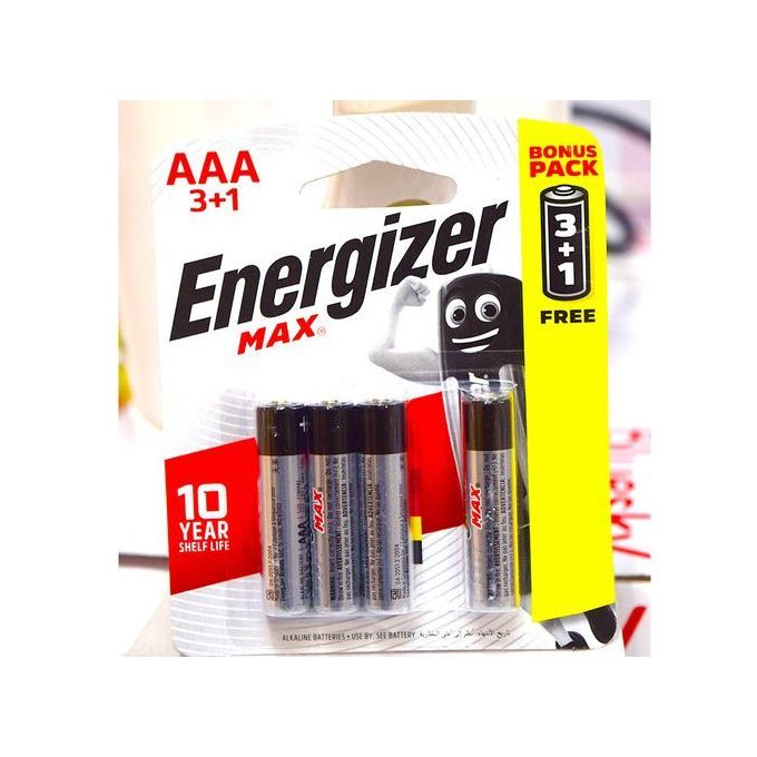 PILE R3 ENERGIZER ALKALINE MAX AAA X 4 E92 BP4 (3+1)