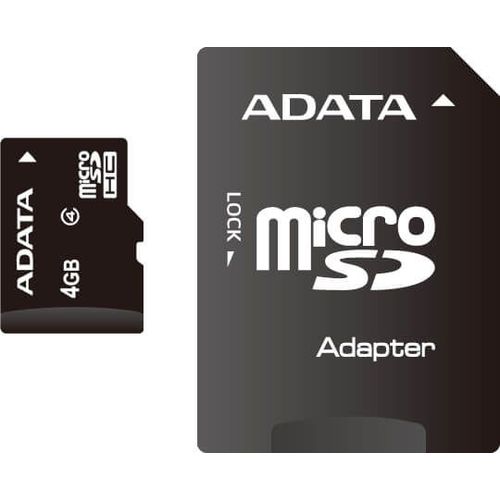 Carte Memoire Micro SD 4Go avec adaptateur ADATA